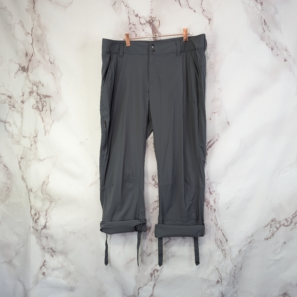 Columbia Pants Womens 16 R Roll Up Convertible Gray Nylon Hiking Camping Commute - Picture 9 of 13